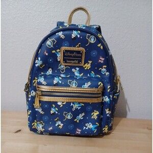Disney Parks Loungefly 50th Anniversary AOP Walt Disney World Mini Backpack LOOK